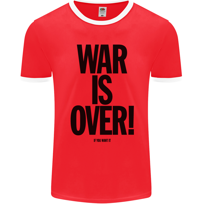 War Is Over if You Want It John Lennon Mens Ringer T-Shirt FotL Red/White