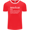 Teacher Maths English Science Sport Funny Mens Ringer T-Shirt FotL Red/White
