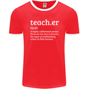Teacher Maths English Science Sport Funny Mens Ringer T-Shirt FotL Red/White
