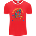 Construction Funny Building Blocks Bricks Mens Ringer T-Shirt FotL Red/White