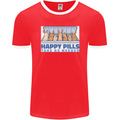 Bunny Rabbit Happy Pills Antidepressant Mens Ringer T-Shirt FotL Red/White