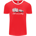 Still Out Pulling Funny Caravan Caravanning Mens Ringer T-Shirt FotL Red/White