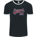 Legend Since 72nd Birthday 1951 Mens Ringer T-Shirt FotL Black/White