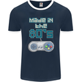 Made in the 80's Funny Birthday Retro Mens Ringer T-Shirt FotL Navy Blue/White