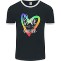 LGBT Love Has No Gender Gay Pride Day Mens Ringer T-Shirt FotL Black/White