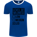 Levels of Wildness Leo Mens Ringer T-Shirt FotL Royal Blue/White