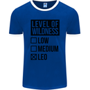 Levels of Wildness Leo Mens Ringer T-Shirt FotL Royal Blue/White