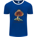 Made of Magic Mushrooms LSD Trippy Mens Ringer T-Shirt FotL Royal Blue/White