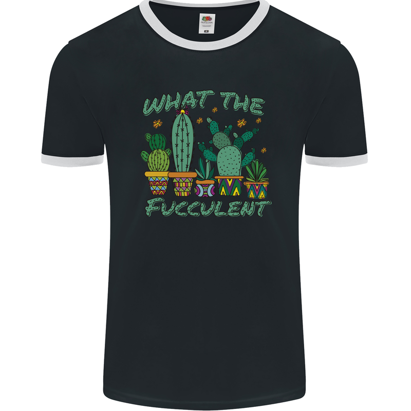 Gardening Fucculent Funny Plant Botanist Mens Ringer T-Shirt FotL Black/White