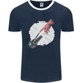 Creation Biker Motorbike Motorcycle Funny Mens Ringer T-Shirt FotL Navy Blue/White