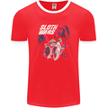 Sloth Wars Funny TV & Movie Parody Mens Ringer T-Shirt FotL Red/White