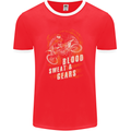 Blood Sweat and Gears Motocross Dirt Bike Mens Ringer T-Shirt FotL Red/White