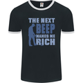 The Next Beep Funny Metal Detecting Mens Ringer T-Shirt FotL Black/White