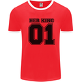 Her King Funny Valentines Day Mens Ringer T-Shirt Red/White