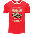 Natural Born Gamer Funny Gaming Mens Ringer T-Shirt FotL Red/White