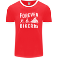 Motorbike Motorcycle Forever Biker Mens Ringer T-Shirt FotL Red/White