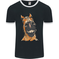 Horse Chops Equestrian Riding Mens Ringer T-Shirt FotL Black/White