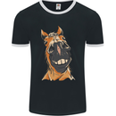Horse Chops Equestrian Riding Mens Ringer T-Shirt FotL Black/White