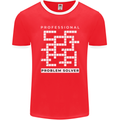 Professional Problem Solver Crossword Nerd Mens Ringer T-Shirt FotL Red/White