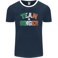 St Patricks Day Team Ginger Funny Irish Mens Ringer T-Shirt FotL Navy Blue/White