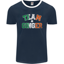 St Patricks Day Team Ginger Funny Irish Mens Ringer T-Shirt FotL Navy Blue/White