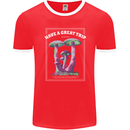Have a Great Trip Magic Mushrooms LSD Hippy Mens Ringer T-Shirt FotL Red/White