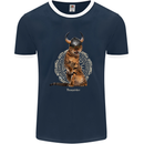 Funny Viking Cat The Vanquisher Mens Ringer T-Shirt FotL Navy Blue/White