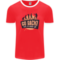 Go Back Funny Climate Change Environment Mens Ringer T-Shirt FotL Red/White