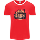 Go Back Funny Climate Change Environment Mens Ringer T-Shirt FotL Red/White