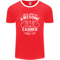 This Is What an Awesome Cashier Looks Like Mens Ringer T-Shirt FotL Red/White