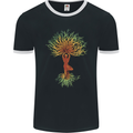 Yoga Tree Man Meditation Mens Ringer T-Shirt FotL Black/White