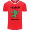 T-Rex Hates Handstands Funny Dinosaurs Mens Ringer T-Shirt FotL Red/White