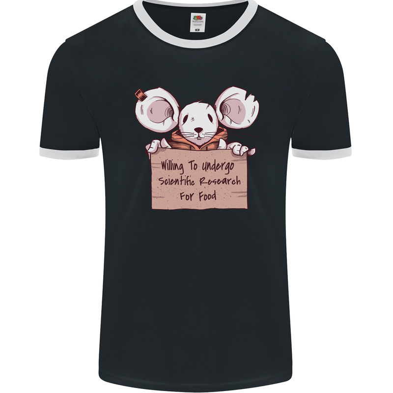 Hungry Mouse Mens Ringer T-Shirt FotL Black/White