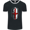 Helmet Gym England Flag St Georges Day Mens Ringer T-Shirt FotL Black/White