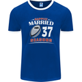 37 Year Wedding Anniversary 37th Rugby Mens Ringer T-Shirt FotL Royal Blue/White