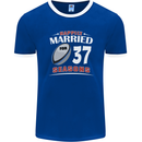 37 Year Wedding Anniversary 37th Rugby Mens Ringer T-Shirt FotL Royal Blue/White