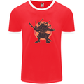 Samurai Cthulhu Kraken Mens Ringer T-Shirt FotL Red/White