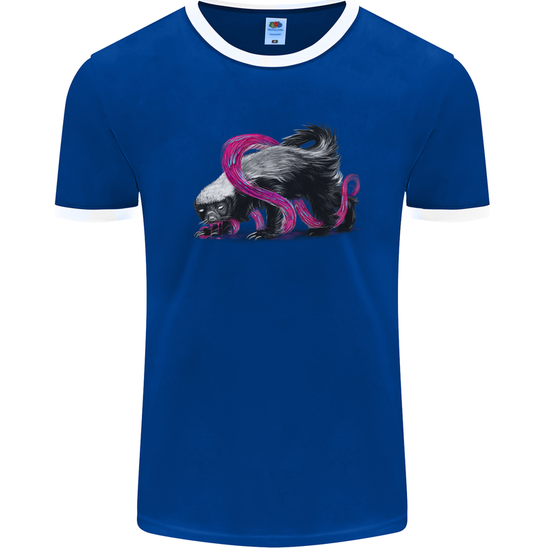 Honey Badger Mens Ringer T-Shirt FotL Royal Blue/White