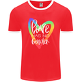 LGBT Love Has No Gender Gay Pride Day Mens Ringer T-Shirt FotL Red/White