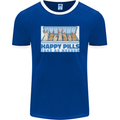 Bunny Rabbit Happy Pills Antidepressant Mens Ringer T-Shirt FotL Royal Blue/White