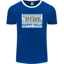 Bunny Rabbit Happy Pills Antidepressant Mens Ringer T-Shirt FotL Royal Blue/White