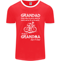 Grandad Cycles When He Wants Cycling Bike Mens Ringer T-Shirt FotL Red/White