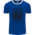 Grim Reaper Motorbike Motorcycle Biker Mens Ringer T-Shirt FotL Royal Blue/White