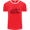 Evolution of a Fisherman Funny Fisherman Mens Ringer T-Shirt FotL Red/White