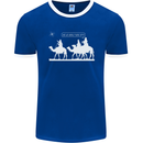 Are We Nearly there Yet? Funny Christmas Mens Ringer T-Shirt FotL Royal Blue/White