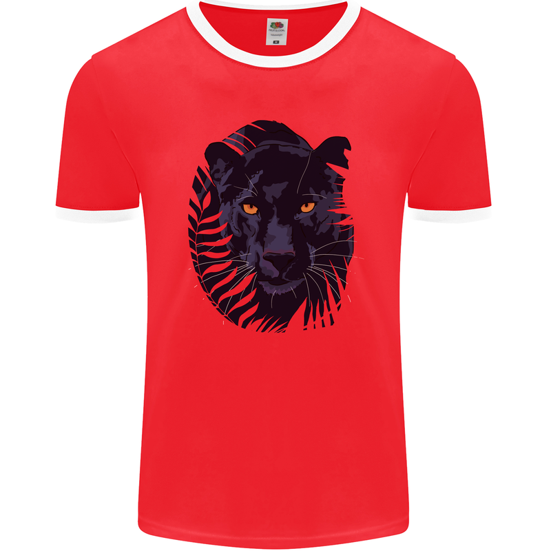 A Black Panther Mens Ringer T-Shirt FotL Red/White