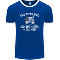 Go Cycling Say Voices in My Head Cyclist Mens Ringer T-Shirt FotL Royal Blue/White