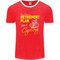 Cycling Retirement Plan Cyclist Funny Mens Ringer T-Shirt FotL Red/White