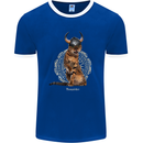 Funny Viking Cat The Vanquisher Mens Ringer T-Shirt FotL Royal Blue/White