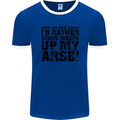 Give up the Gym? Funny Training Top Fitness Mens Ringer T-Shirt FotL Royal Blue/White